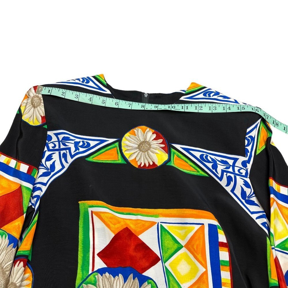 KC Spencer Multicolor Long Sleeve Dress Geometric and Sunflower Patterns Size M - Picture 8 of 14